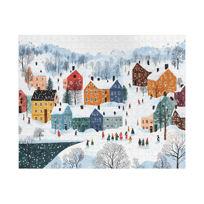 Snowy Swedish Village Jigsaw Puzzle