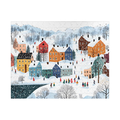 Snowy Swedish Village Jigsaw Puzzle