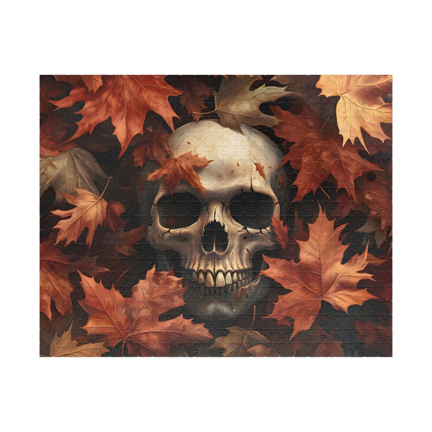 Autumn Spooky Fall Skull Jigsaw Puzzle