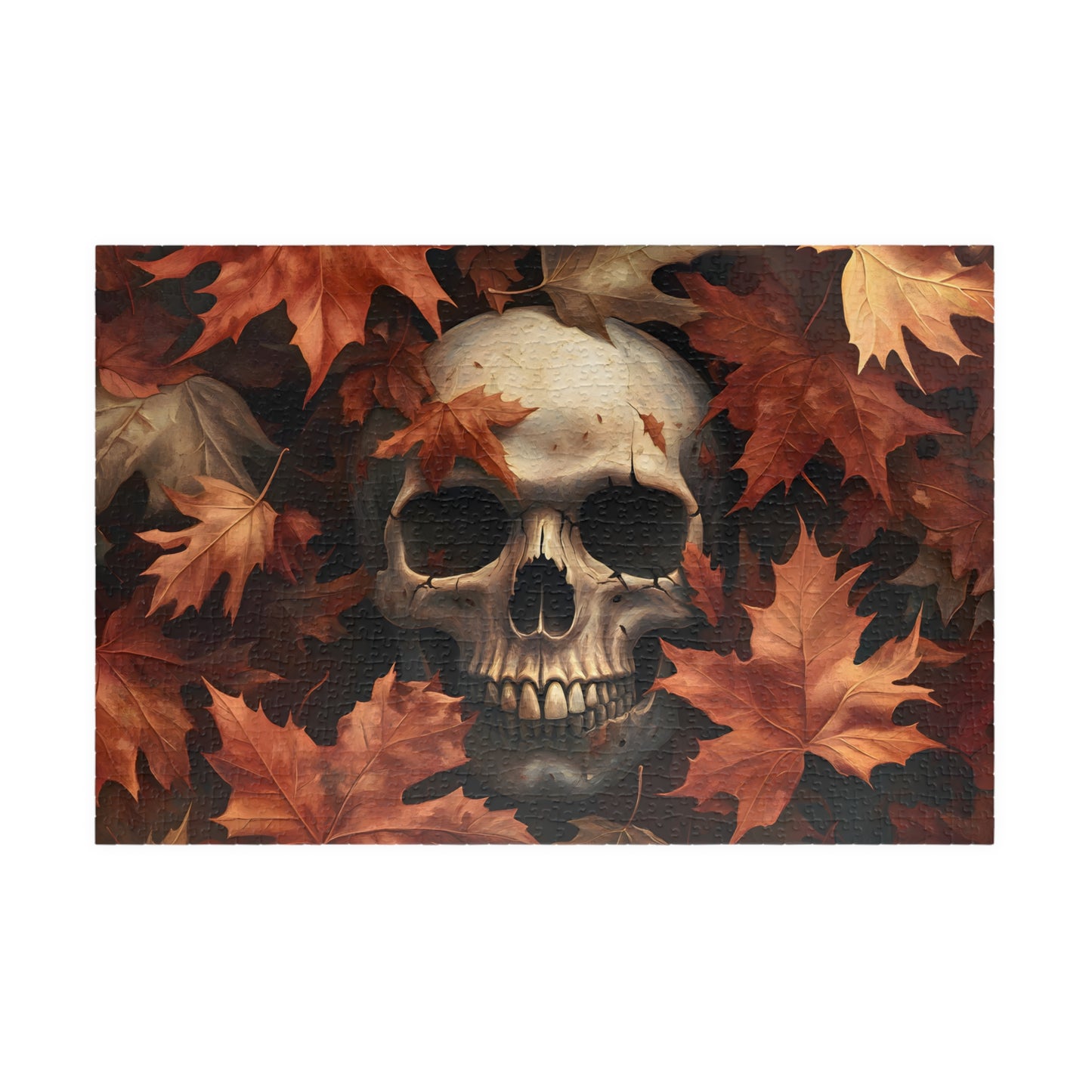 Autumn Spooky Fall Skull Jigsaw Puzzle