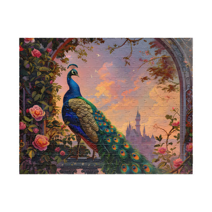 Enchanting Peacock & Rose Garden Jigsaw Puzzle