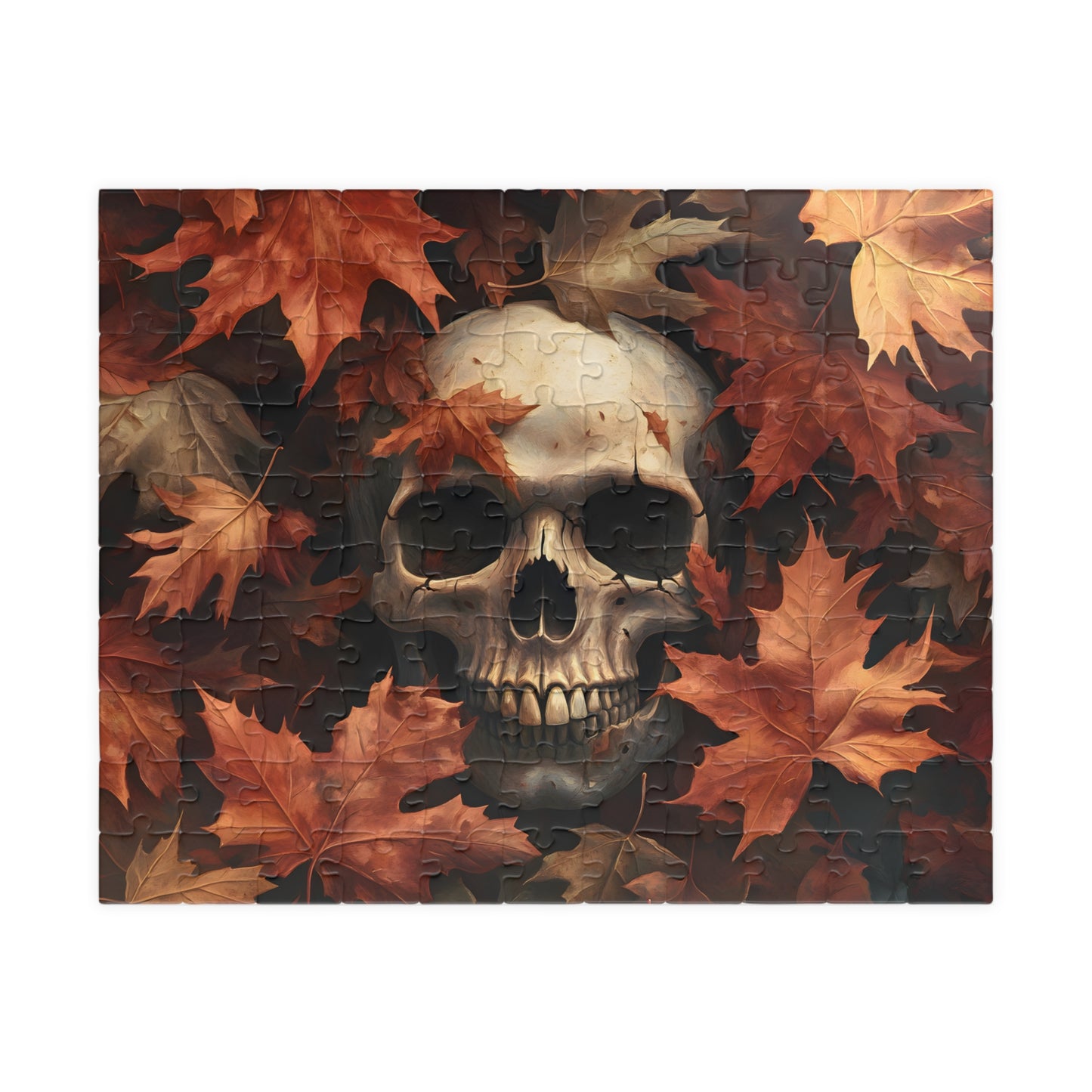 Autumn Spooky Fall Skull Jigsaw Puzzle