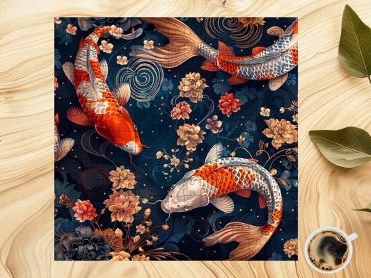 Tranquil Koi Fish Pond Botanical Jigsaw Puzzle