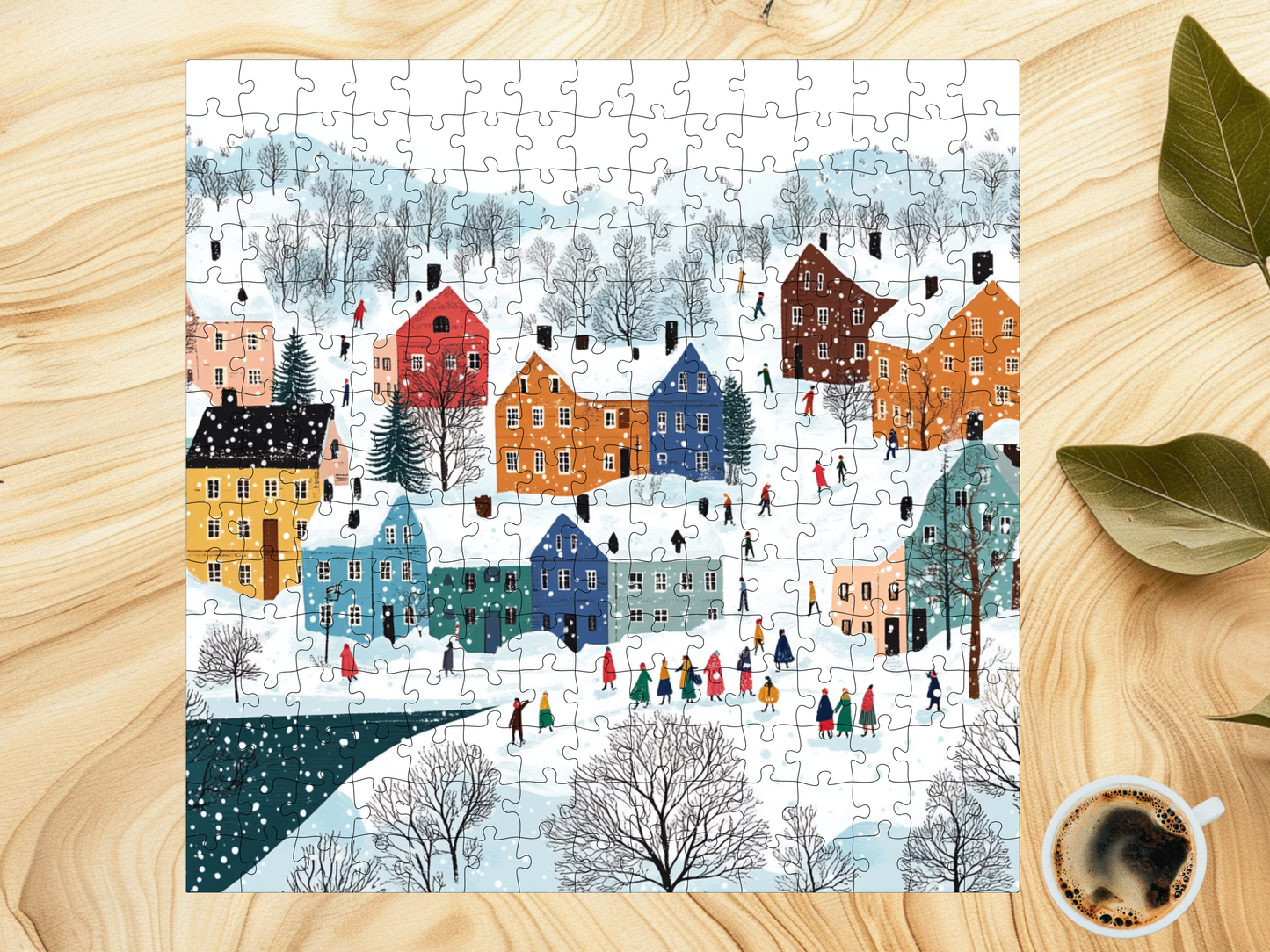 Snowy Swedish Village Jigsaw Puzzle