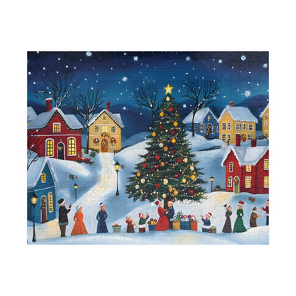 Twinkling Starry Night Sky Christmas Village Jigsaw Puzzle