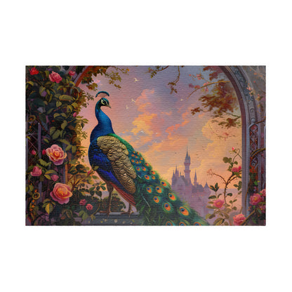 Enchanting Peacock & Rose Garden Jigsaw Puzzle