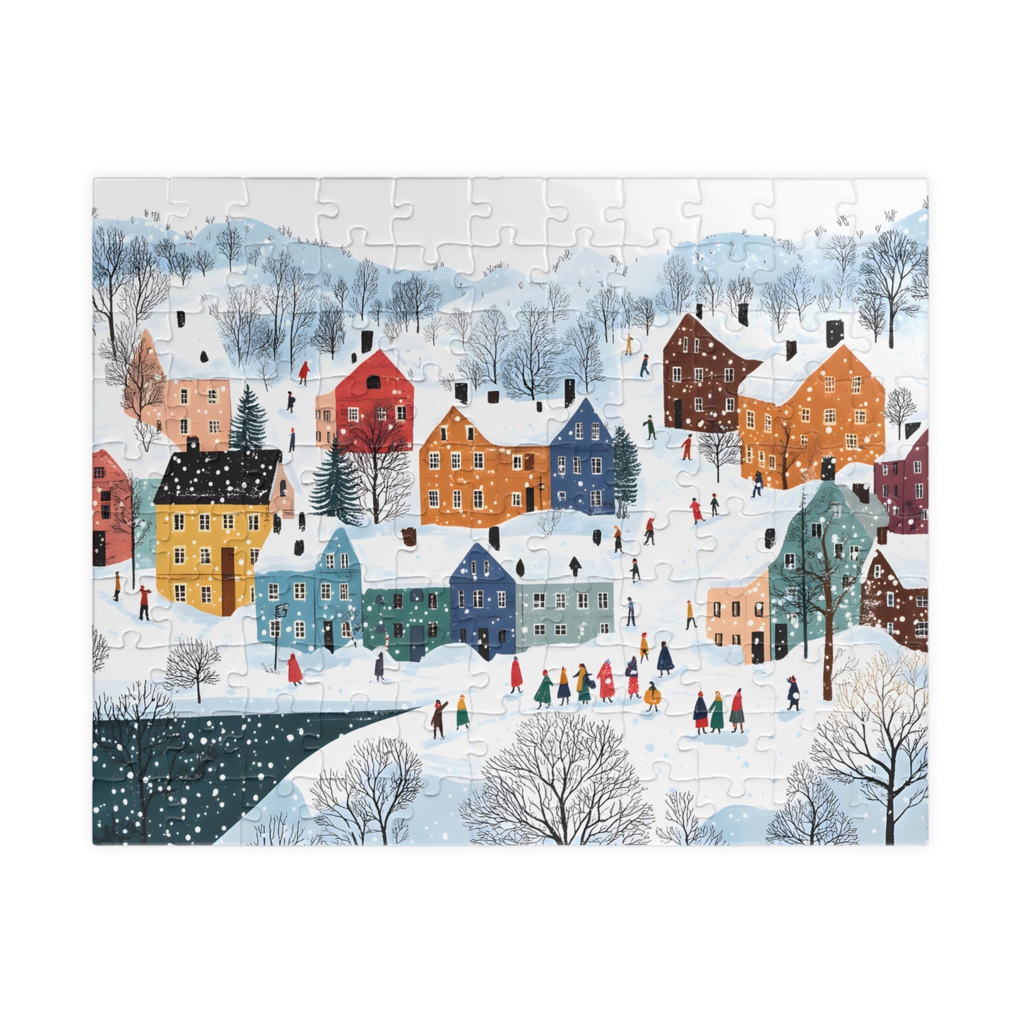 Snowy Swedish Village Jigsaw Puzzle