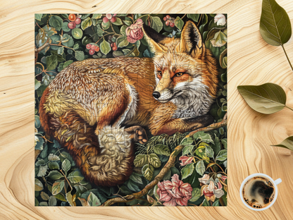 William Morris Inspired Fox Forest Jigsaw Puzzle