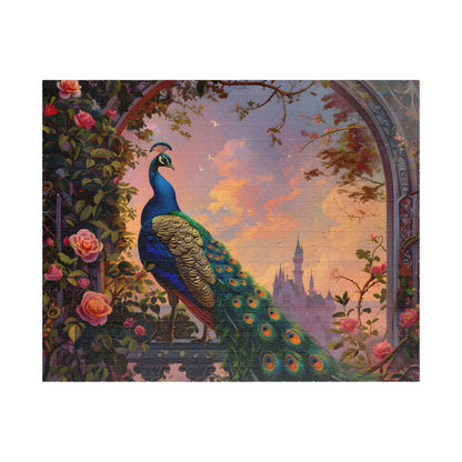 Enchanting Peacock & Rose Garden Jigsaw Puzzle