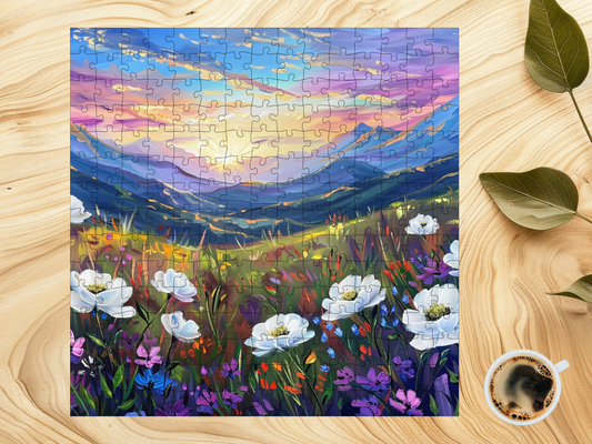 Botanical Mountain & Floral Scenery Jigsaw Puzzle